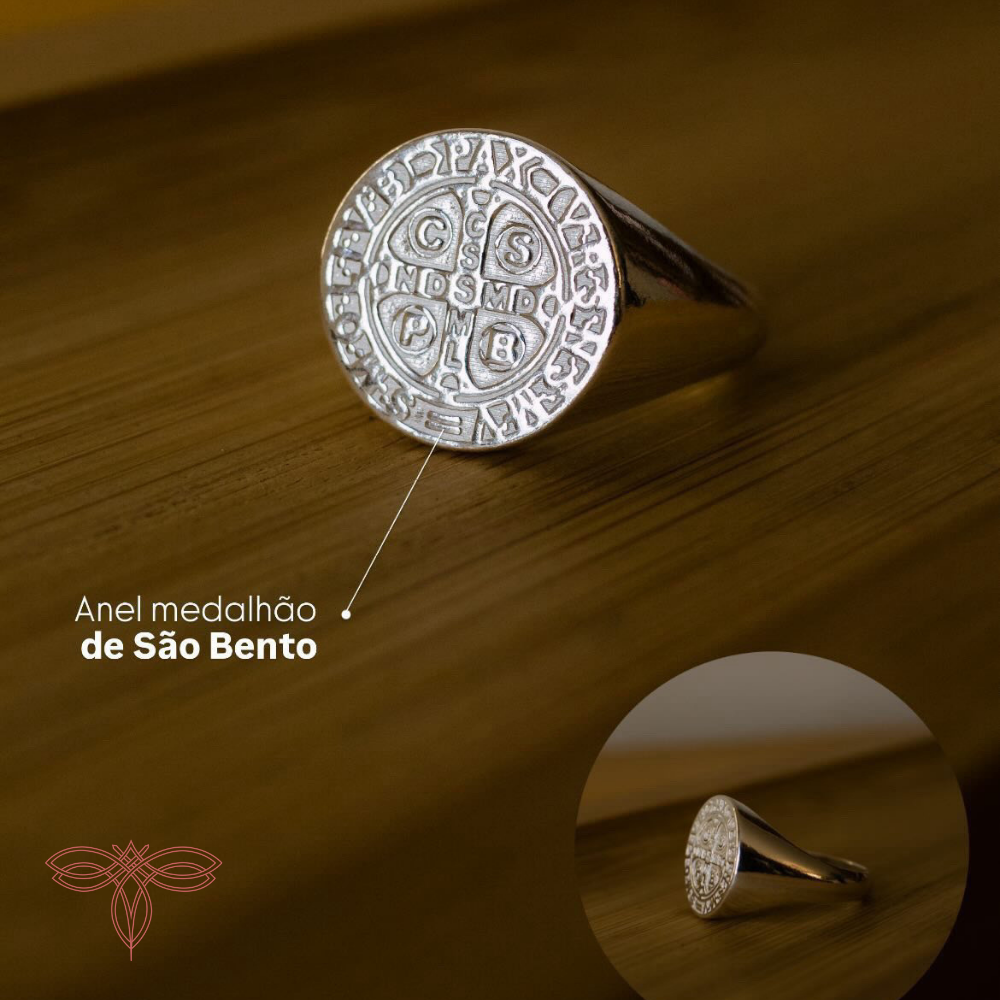 Anel Masculino Medalha de  São Bento