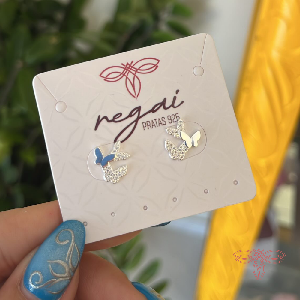 Brinco Mini Ear Cuff Borboleta Cravejado