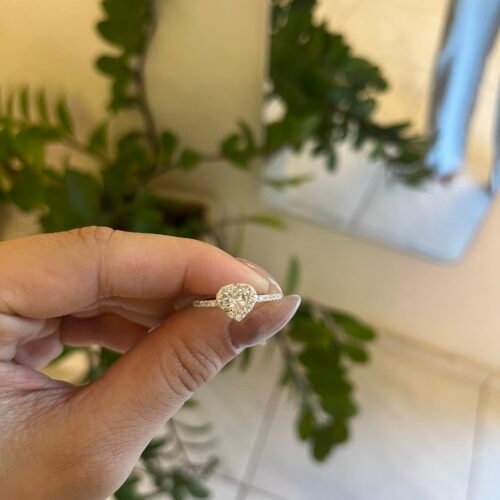 Anel coração zircônia